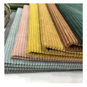 Elastic Polyester Velvet Corduroy Fabric for Sofa pink Upholstery Corduroy Fabric for Furniture Couch