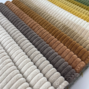 Reasonable Price Australia Woven Plain Eco-Friendly Sofa Corduroy Fabric 4 Wale L Shape Sofa Grey